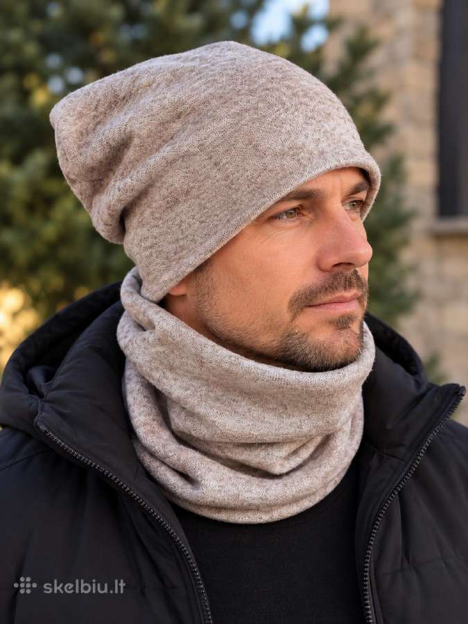 Rankų darbo vyriškos kepurės, kaklo movos - nuotraukos Nr. 2