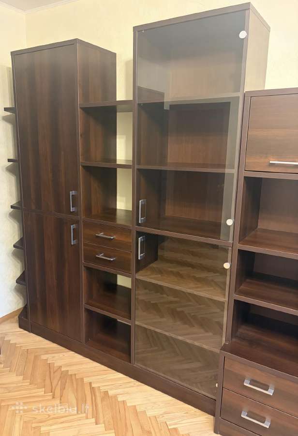 Svetainės sekcija- tamsaus medžio, moderni - nuotraukos Nr. 2