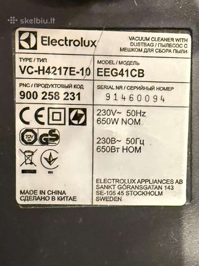 Dulkių siurblys Electrolux Easygo Eeg41cb - nuotraukos Nr. 3