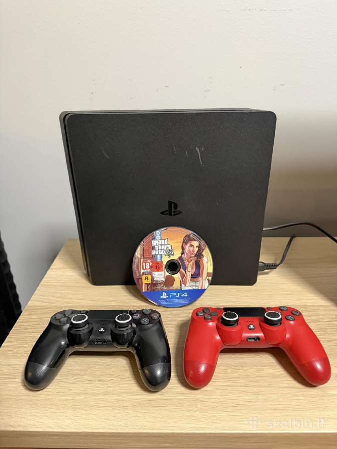 Playstation 4 Slim 500gb + 2 Dualshock + Gta V - nuotraukos Nr. 2