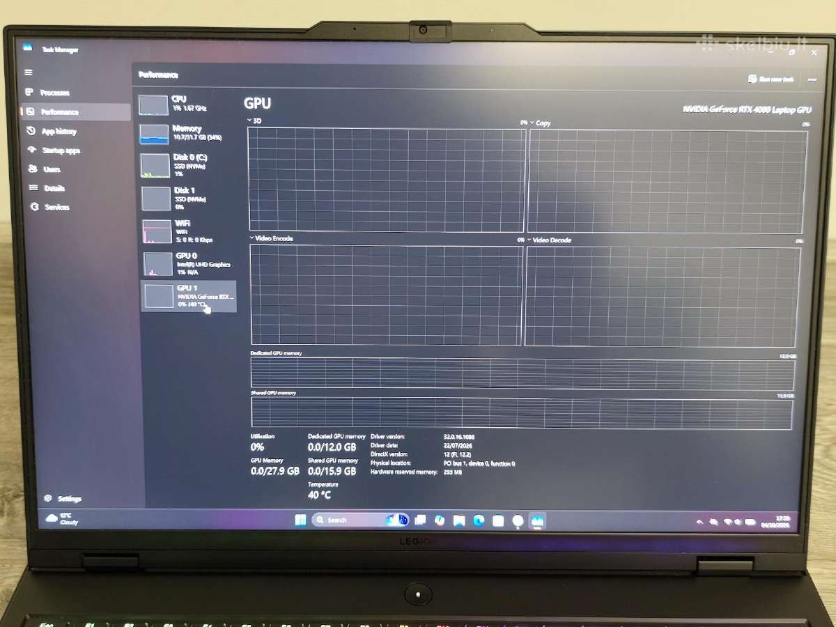 Rtx 4080 12gb, intel i9, 2tb SSD, 32gb RAM, 240hz - nuotraukos Nr. 6