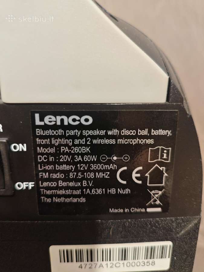Garso kolonėlė Lenco Pa 260bk - nuotraukos Nr. 5