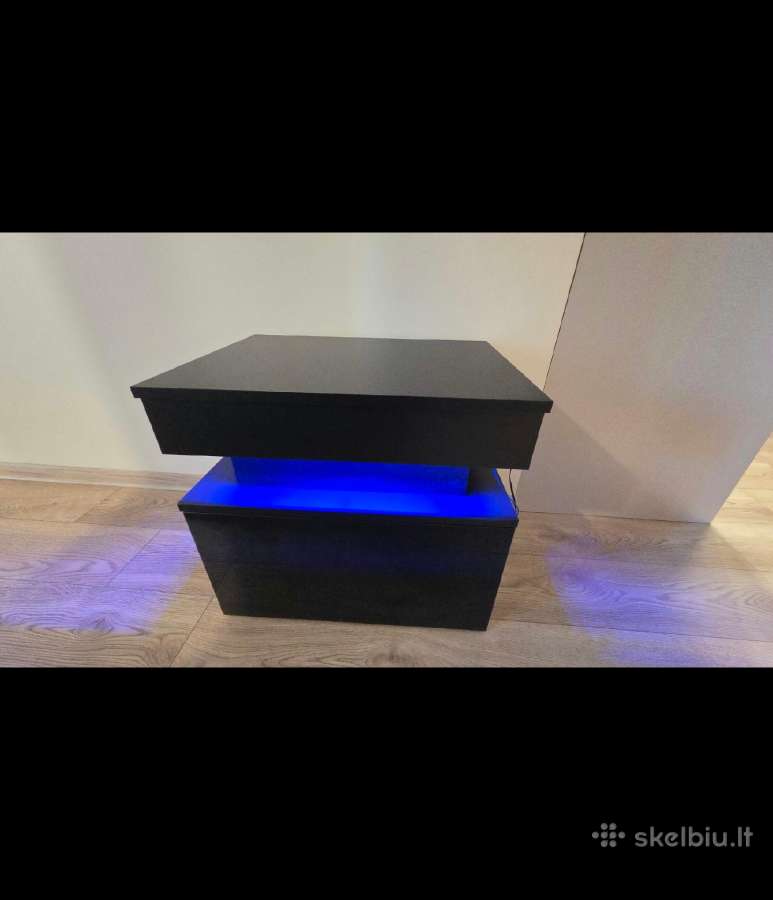 Naktiniai staliukai,su stalčiais su LED. - nuotraukos Nr. 4