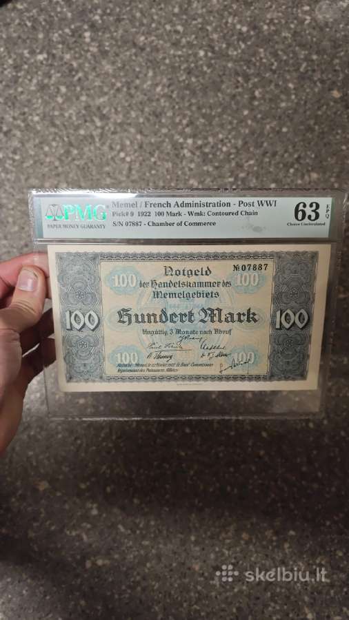 Memel 100 Mark Pmg63 Epq 1922 - nuotraukos Nr. 2