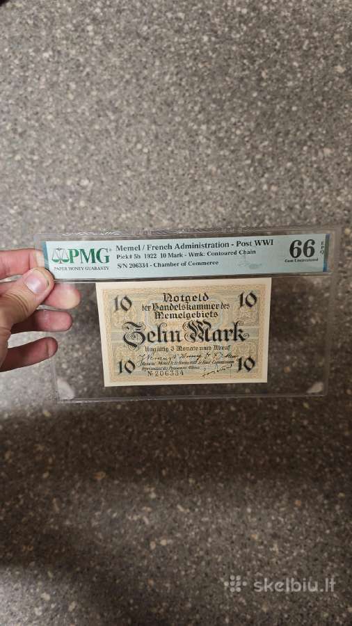 Memel 10 Mark Pmg66 Epq 1922 - nuotraukos Nr. 2