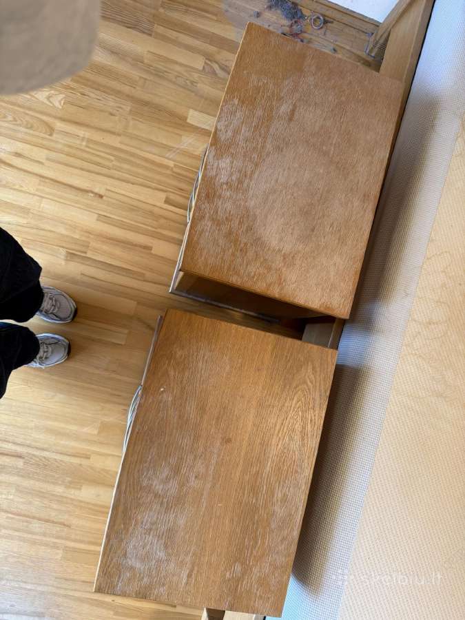 Ąžuolinės ąžuolo masyvo spintelės prie lovos - nuotraukos Nr. 3