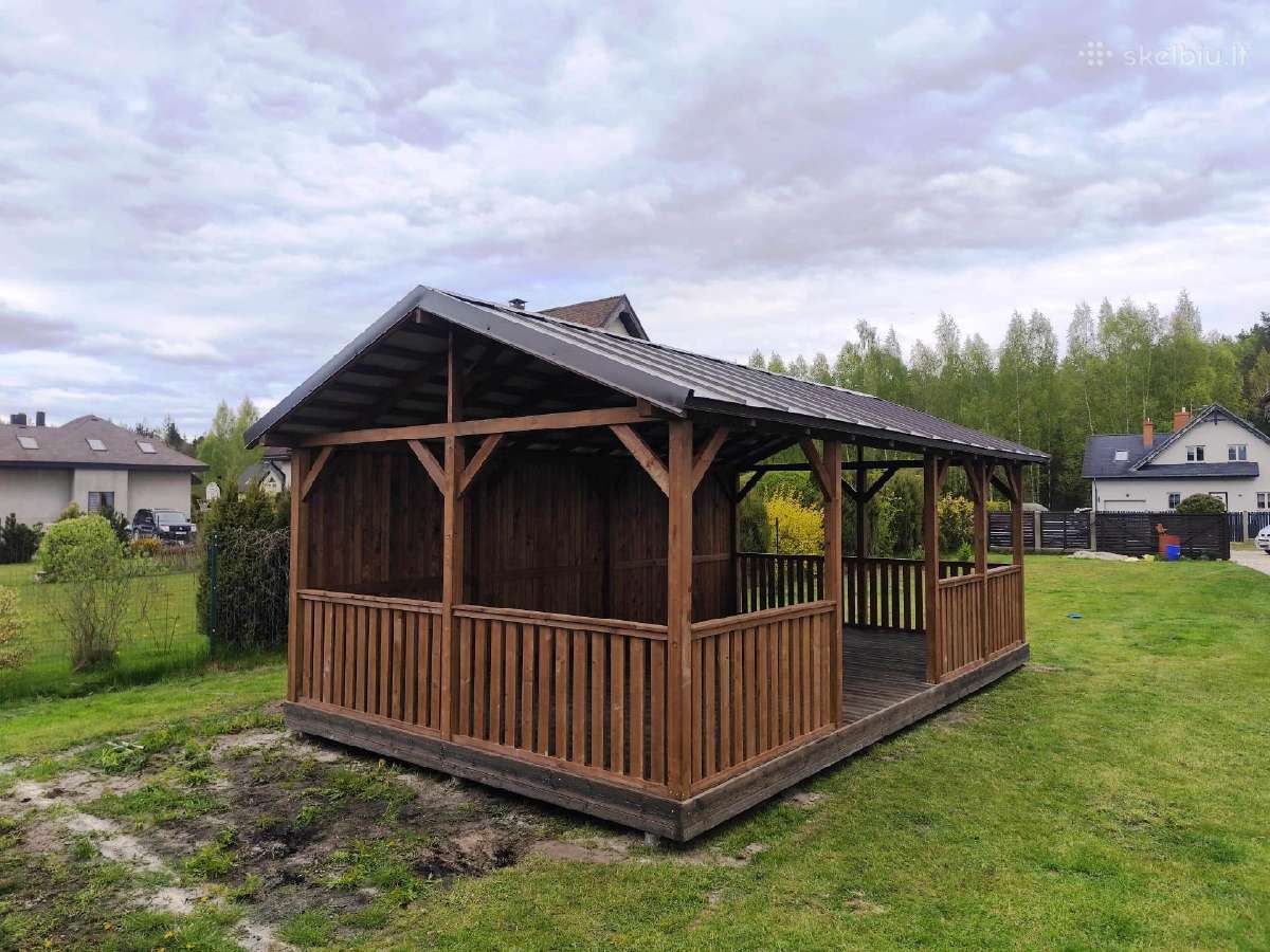 Stilinga medinė sodo stoginė 4x7 m (28 m²) - nuotraukos Nr. 3