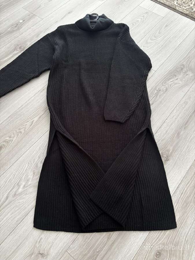 Juoda megzta oversize suknelė - nuotraukos Nr. 4