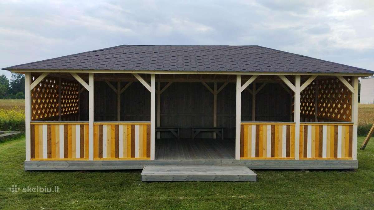 Medinė pavėsinė vaikų darželiui 4x8 m (32 m²) - nuotraukos Nr. 2