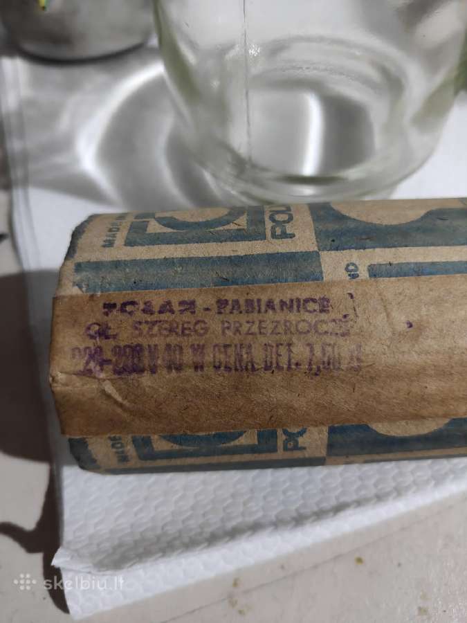 Antikvarinė lenkiška stiklinė lempa. 1960m. 230v - nuotraukos Nr. 3