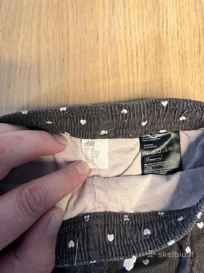 H&m kelnės su širdutėmis, 86 cm - nuotraukos Nr. 3