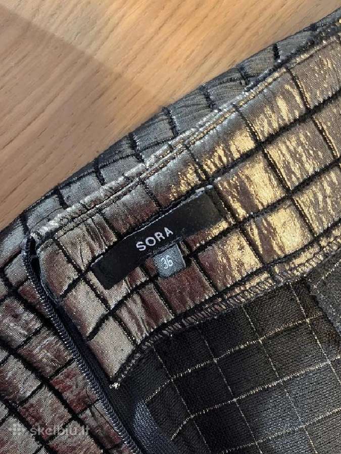 Sora metalizuotas, aukso spalvos mini sijonas, 36 - nuotraukos Nr. 4