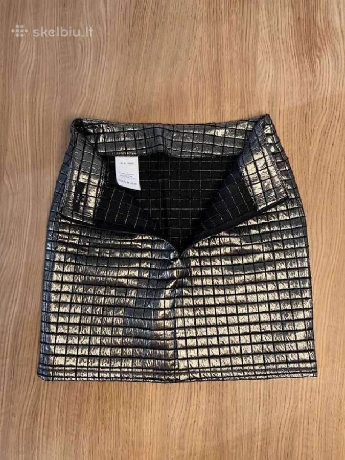 Sora metalizuotas, aukso spalvos mini sijonas, 36 - nuotraukos Nr. 6