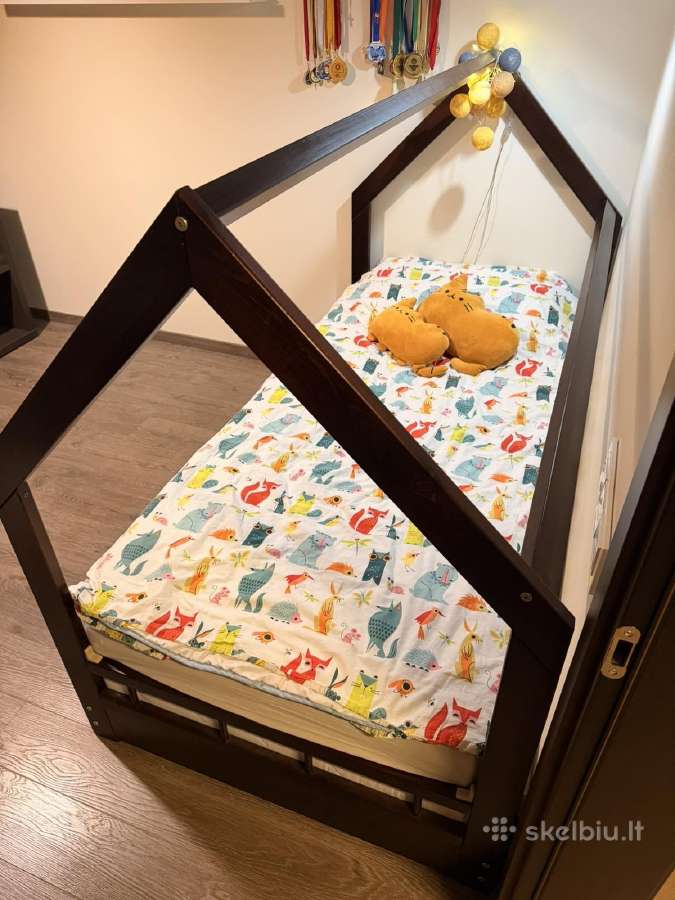 Vaikiška lova–namelis 90180 cm + 2 čiužiniai - nuotraukos Nr. 6
