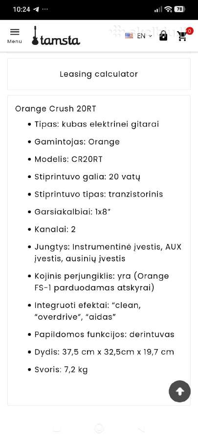 Gitaros garso stipintuvas Orange crush 20rt - nuotraukos Nr. 6