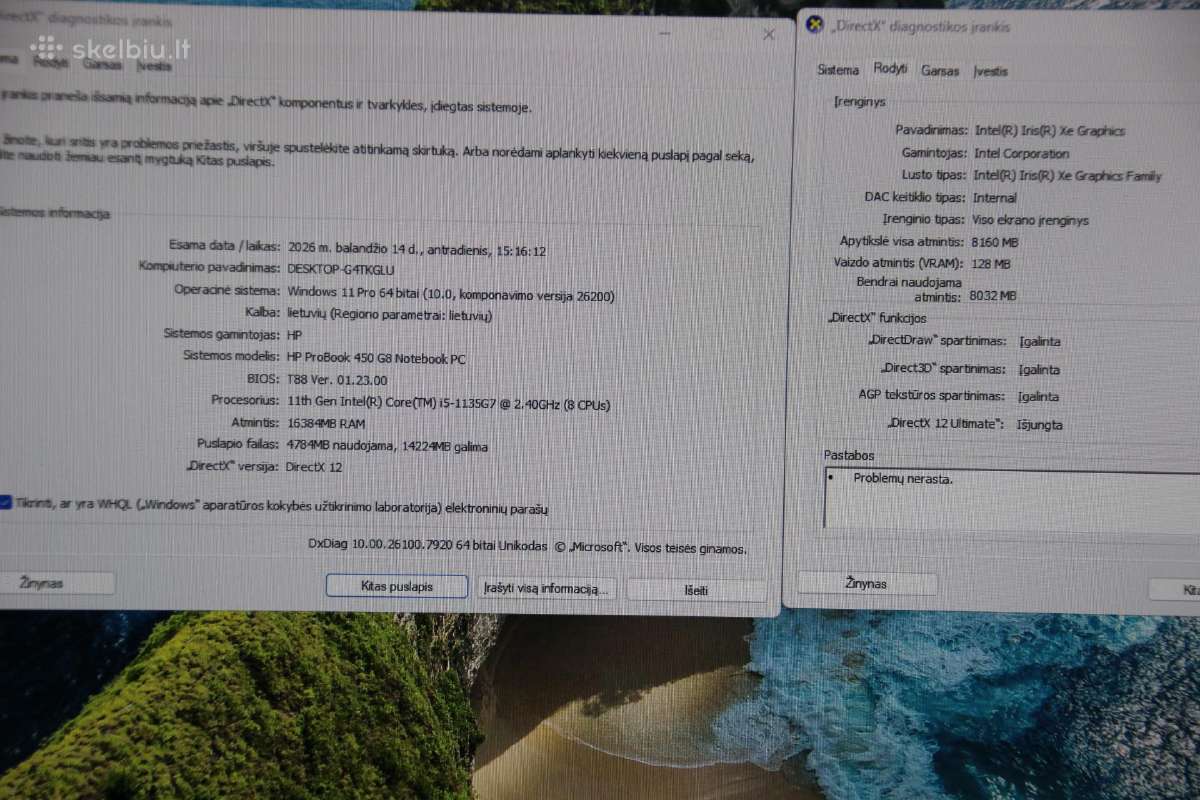Hp probook 450 g8 i5-11gen fhd ips 16gb 256gb - nuotraukos Nr. 10
