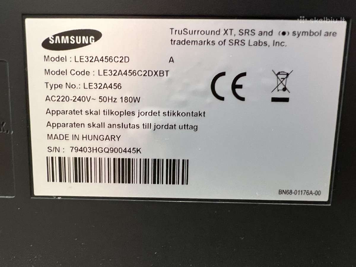 Televizorius Samsung Le 32a456 - nuotraukos Nr. 3