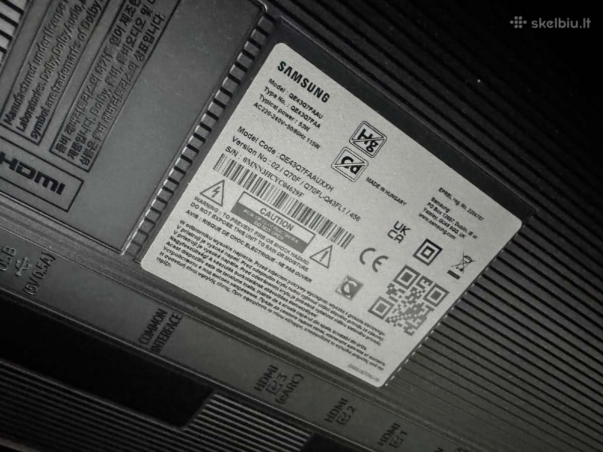 Parduodu TV samsung qe43q7faauxxh - nuotraukos Nr. 2