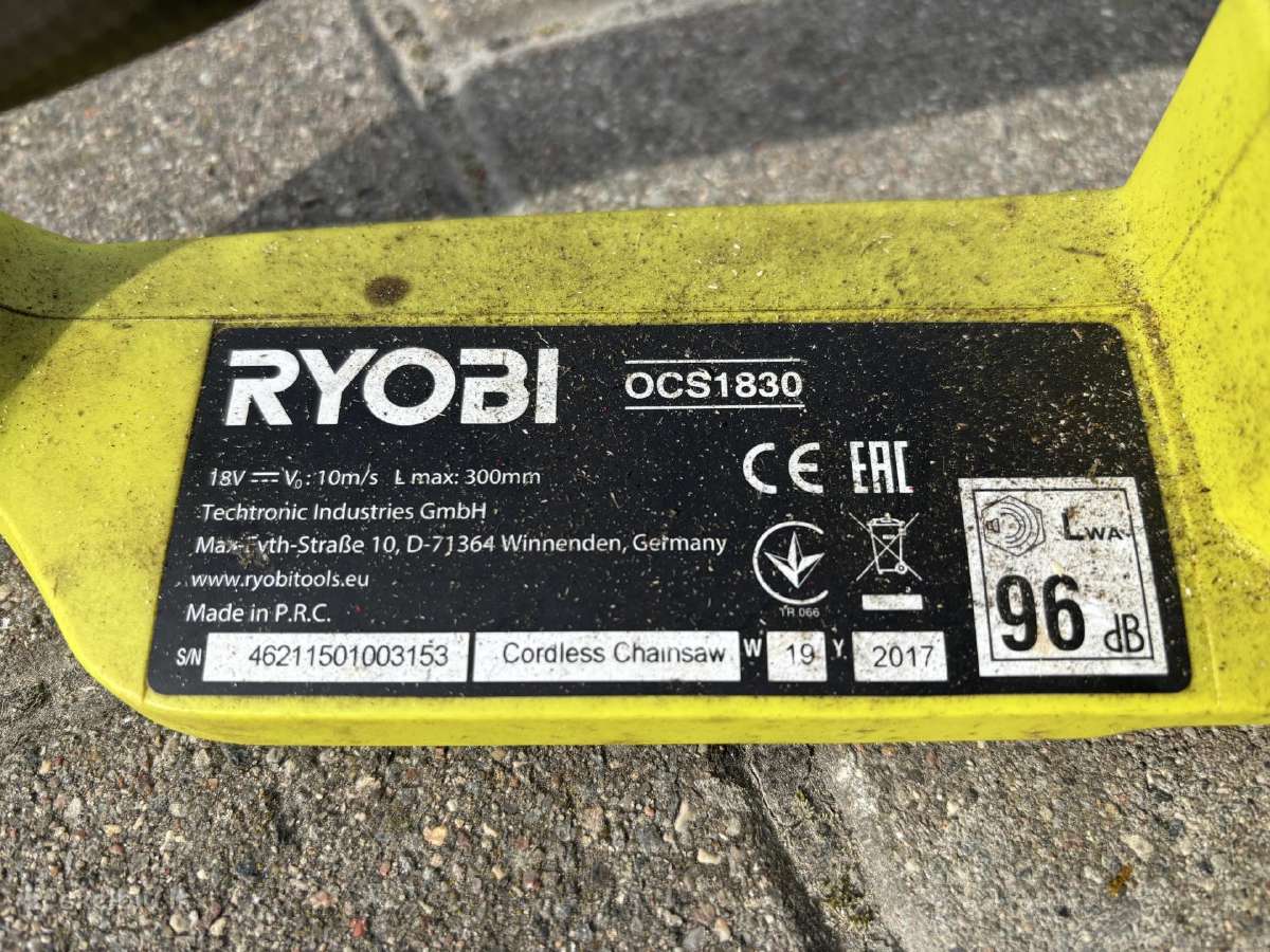 Ryobi Ocs1830 grandininis pjuklas, 18v - nuotraukos Nr. 2