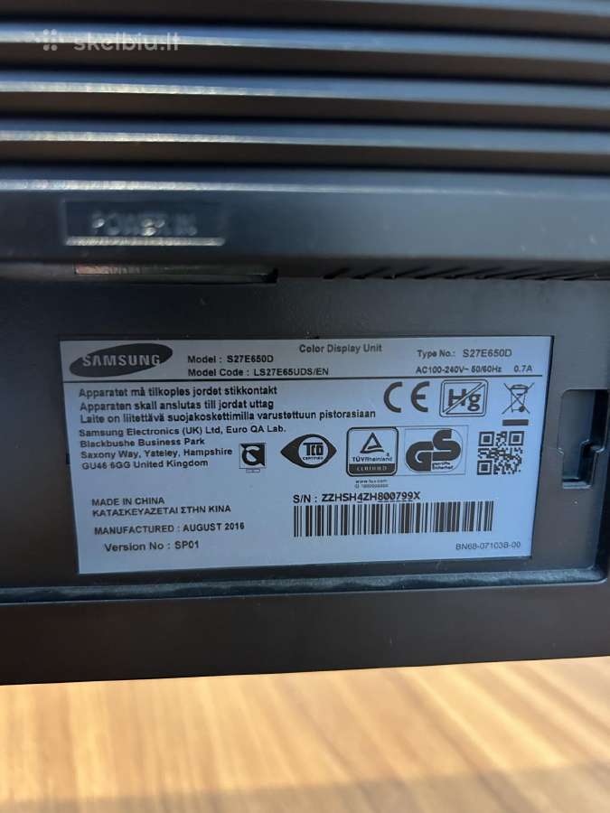 Samsung S27e650d monitorius - nuotraukos Nr. 2