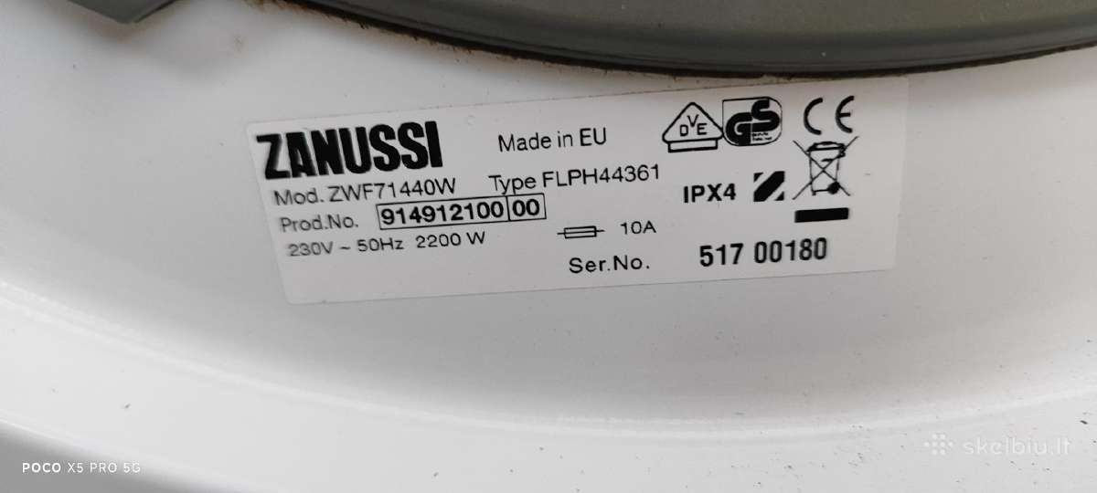 Electrolux Ew6sn406bxi 38cm gylio Zanussi 7kg 55cm - nuotraukos Nr. 4