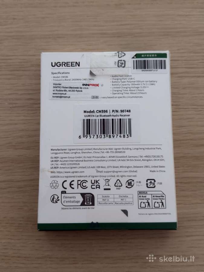 Ugreen Cm596 Bluetooth 5.3 Aux garso imtuvas - nuotraukos Nr. 3