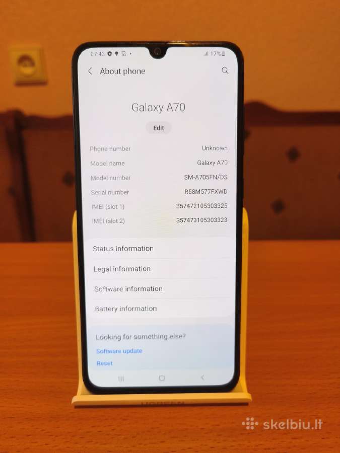 Mėlynas Samsung Galaxy A70,128gb - nuotraukos Nr. 8