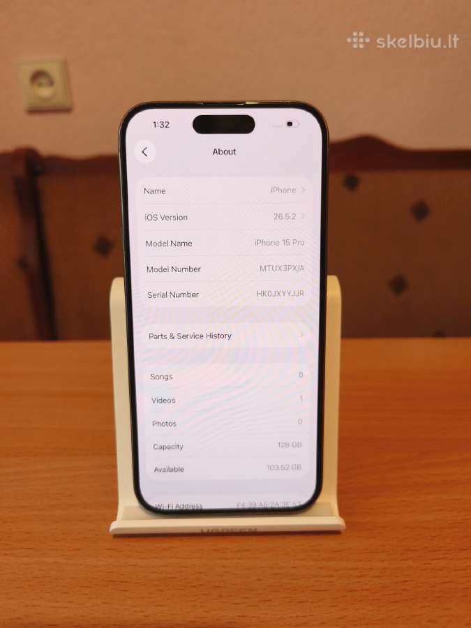 iPhone 15 Pro, 128gb, Battery health 91% - nuotraukos Nr. 8