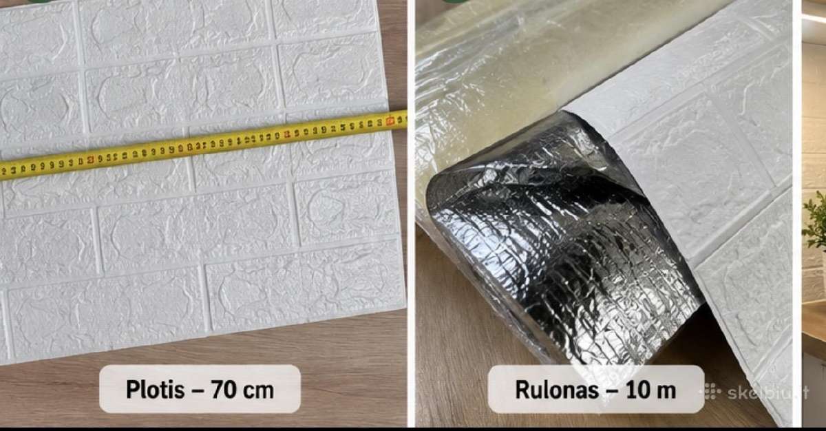 Nauji 3D lipnūs sienų tapetai, plytų imitacija - nuotraukos Nr. 3