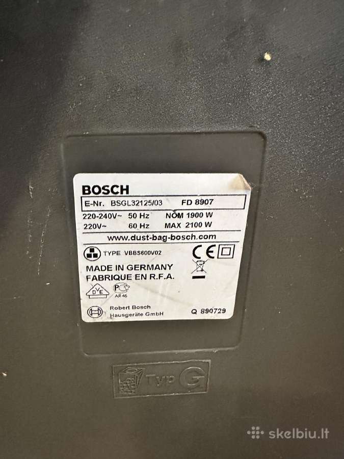 Parduodu dulkių siurblį Bosch su maišeliais - nuotraukos Nr. 7