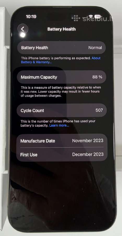 Puikios būklės iPhone 15 Pro 128gb Black Titanium - nuotraukos Nr. 10