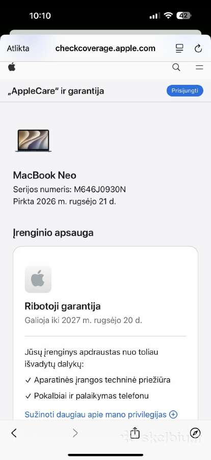 MacBook Neo naujas su garantija gera kaina - nuotraukos Nr. 12
