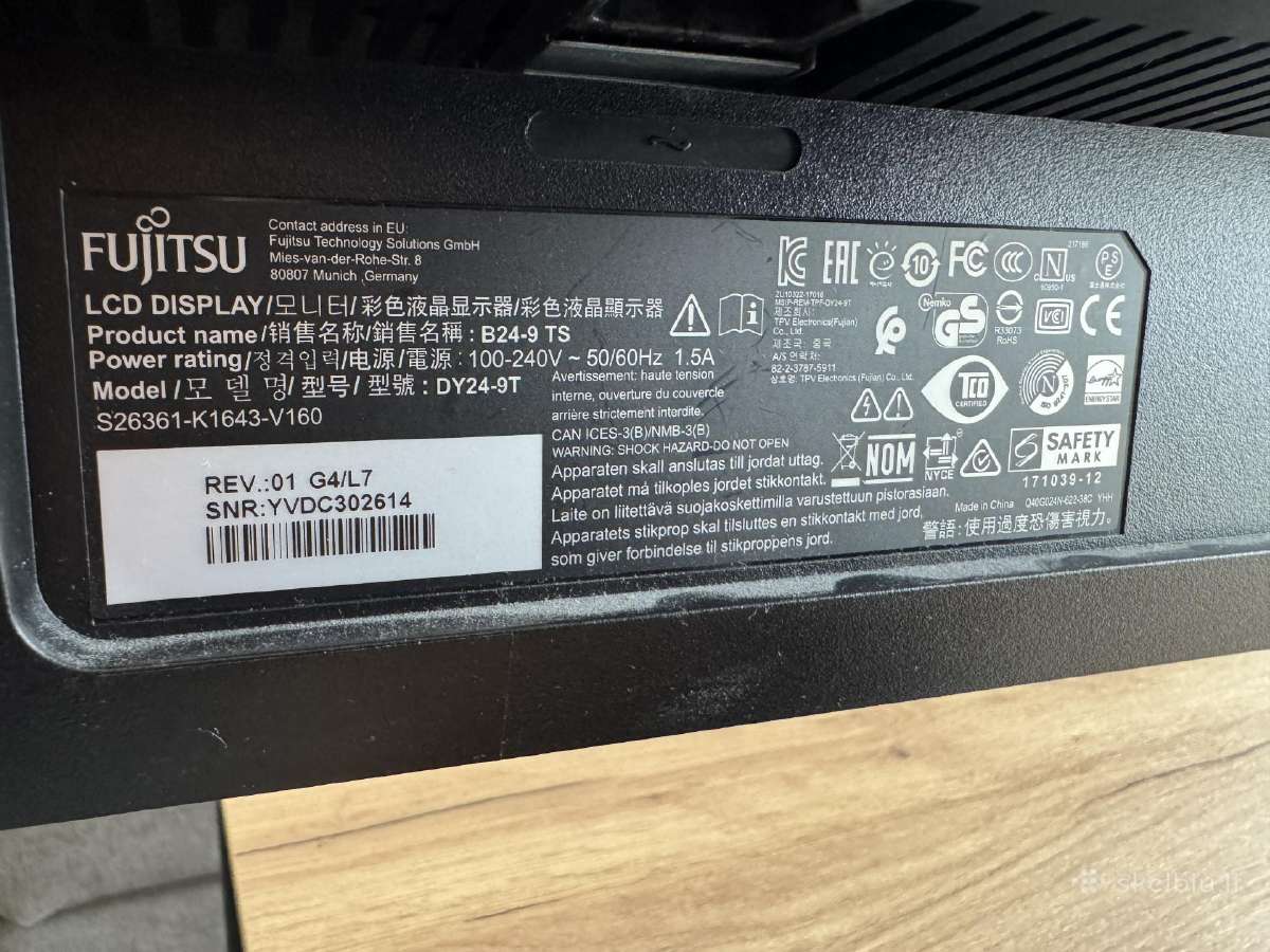 Naudotas monitorius Fujitsu B24-9 Ts - nuotraukos Nr. 2