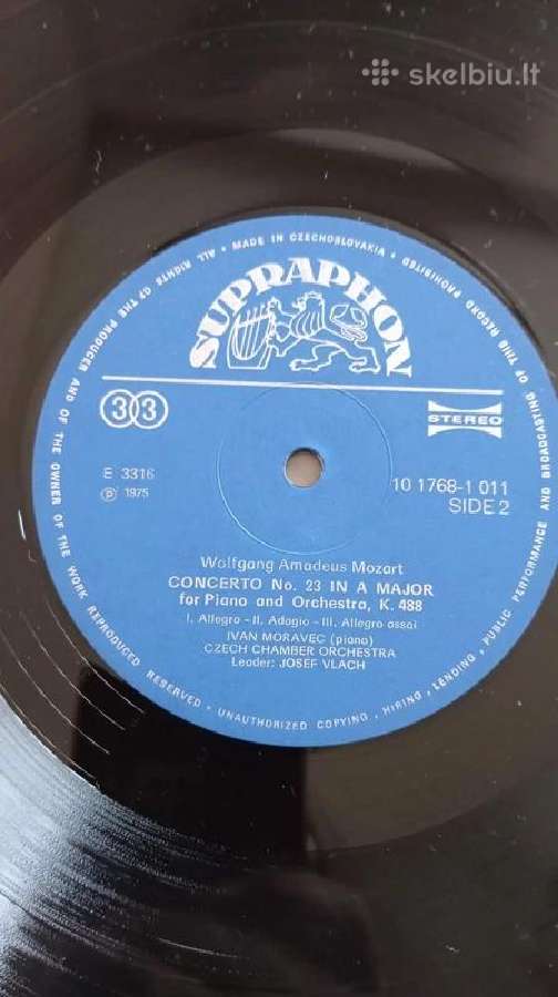 W. A. Mozart vinilinė plokštelė (Artia 1975 m. - nuotraukos Nr. 5