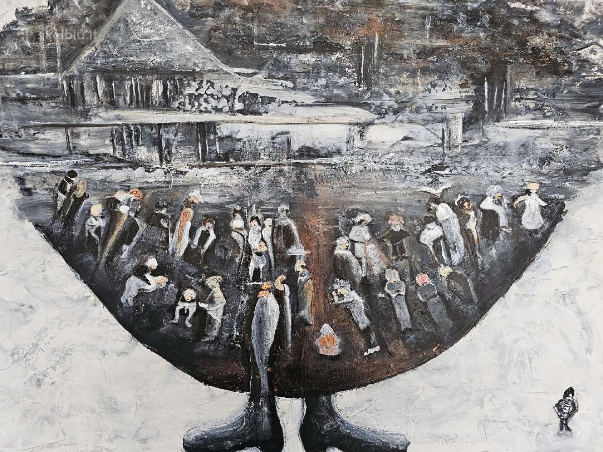 Autorinis paveikslas Gandai turi kojas 80x120 - nuotraukos Nr. 3