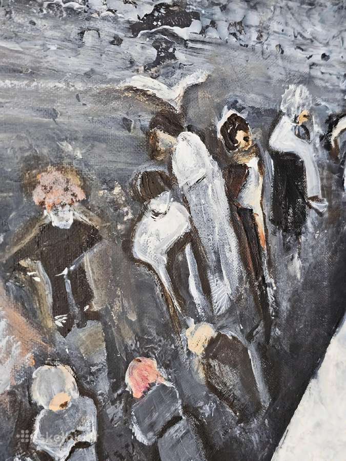 Autorinis paveikslas Gandai turi kojas 80x120 - nuotraukos Nr. 2