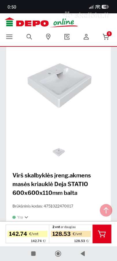 Kriauklė po skalbyklė - nuotraukos Nr. 3