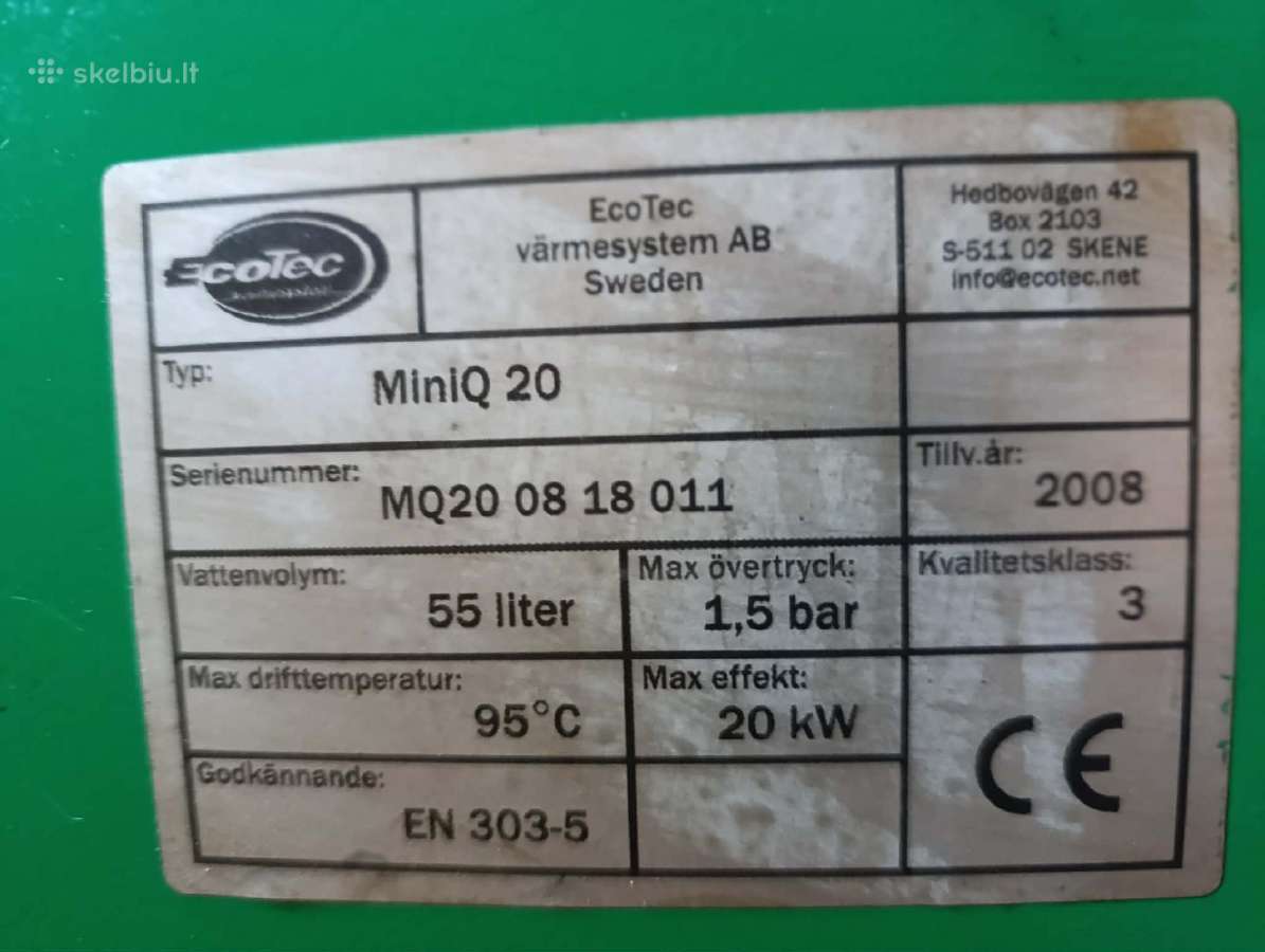 Granulinis katilas Ecotec Miniq 20 kw - nuotraukos Nr. 2