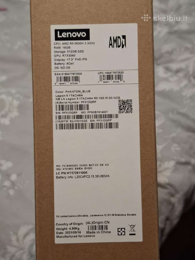 Lenovo Legion 5 17ach6h - nuotraukos Nr. 12