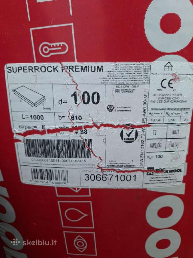 Vata Rockwoll Superrock Premium 100*610*1000 - nuotraukos Nr. 3