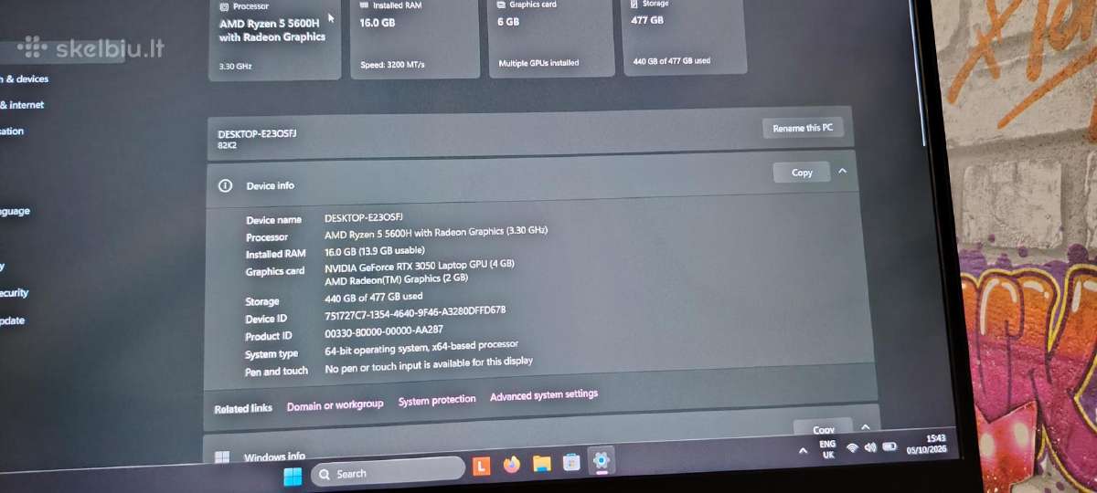 Lenovo Ideapad gaming 3 - nuotraukos Nr. 4