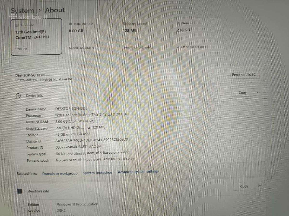 Probook 440 G9 14" Fhd Ips i3-1215u 8gb 256gb 5% - nuotraukos Nr. 4