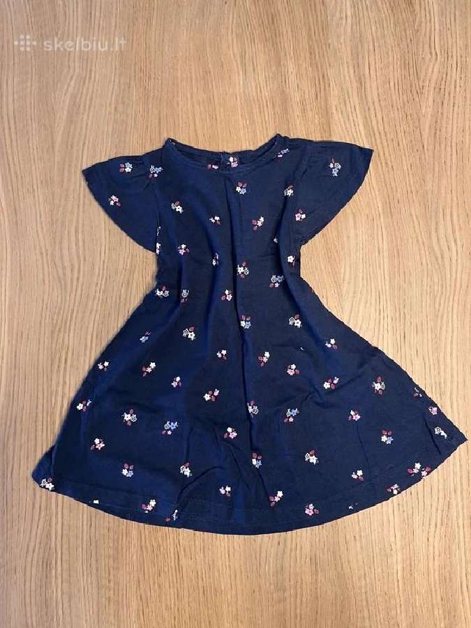 C&a Baby Club tamsiai mėlyna gėlėta suknelė, 86 cm - nuotraukos Nr. 2