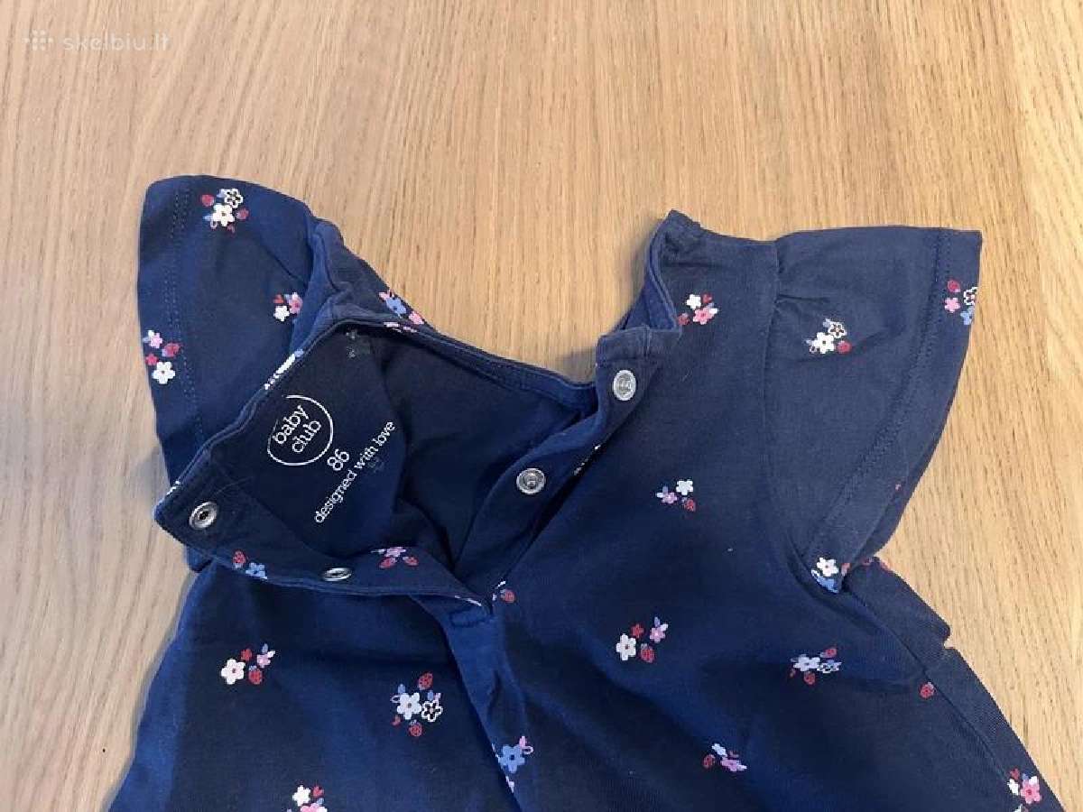 C&a Baby Club tamsiai mėlyna gėlėta suknelė, 86 cm - nuotraukos Nr. 3