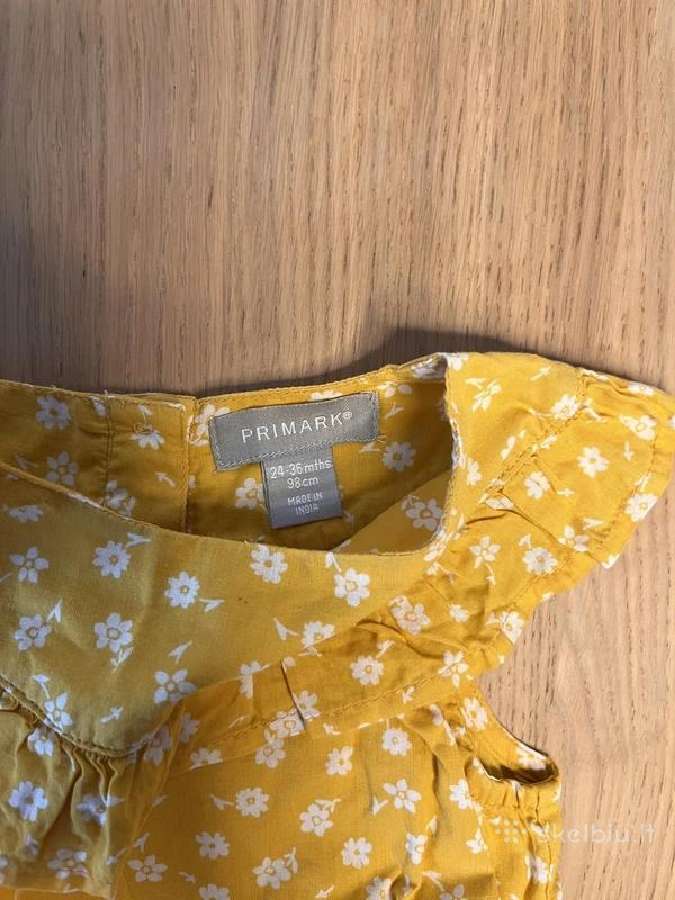 Primark geltona gėlėta bliuskutė, 98 cm - nuotraukos Nr. 3