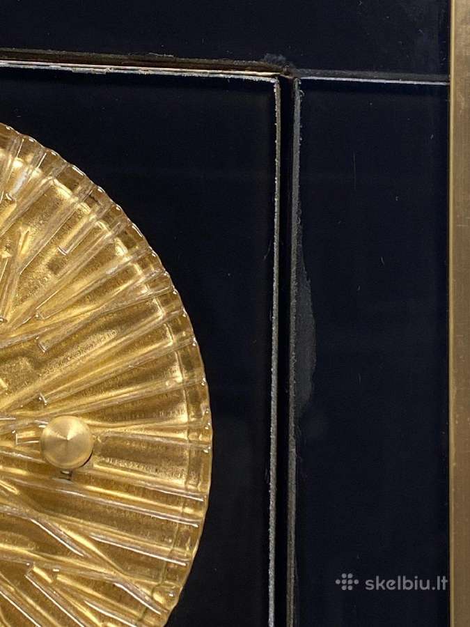 Black murano stiklo komoda su žalvarinėmis detalėm - nuotraukos Nr. 17