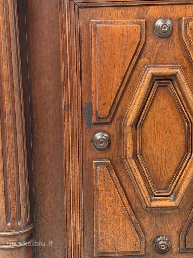 Ąžuolinė, drožinėta komoda su akmeniu - nuotraukos Nr. 29