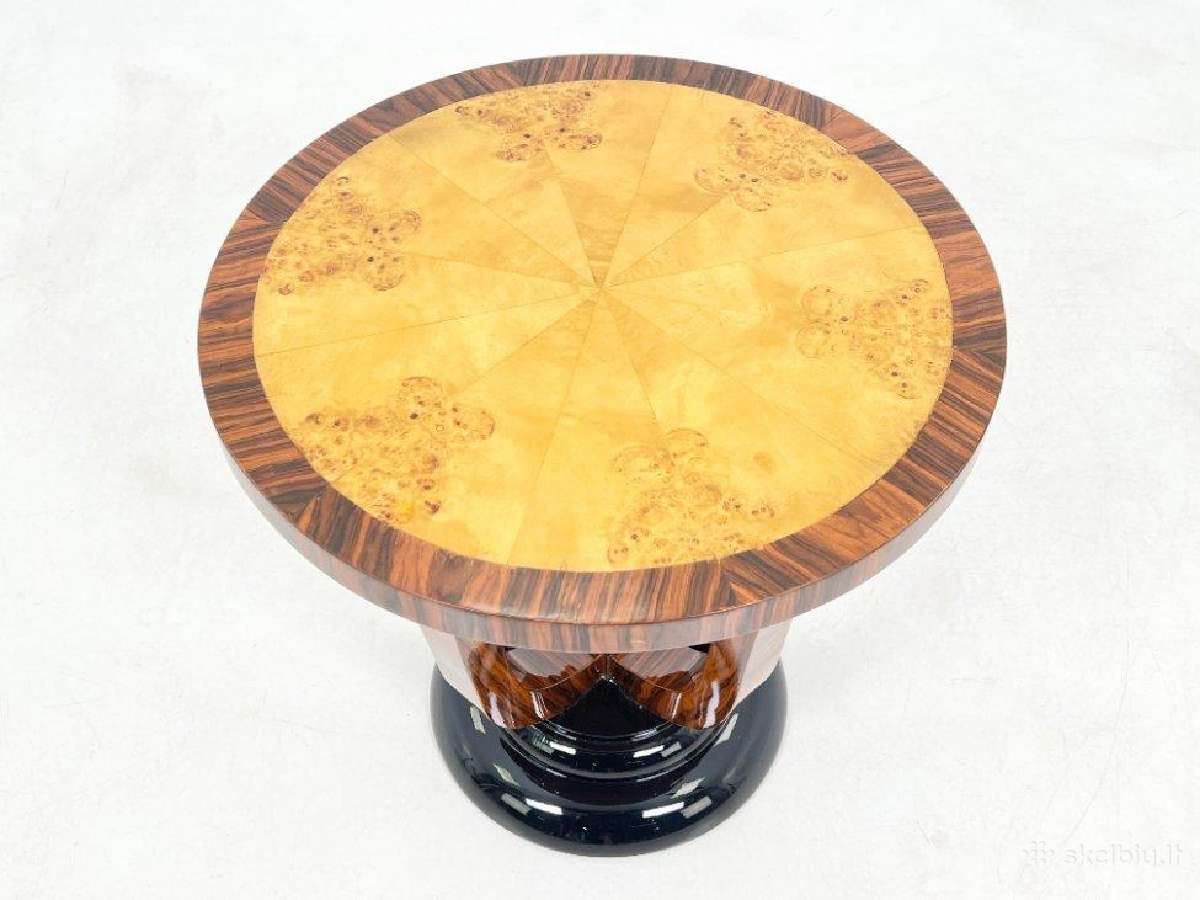 Art deco stiliaus riešutmedžio staliukas 5v - nuotraukos Nr. 4