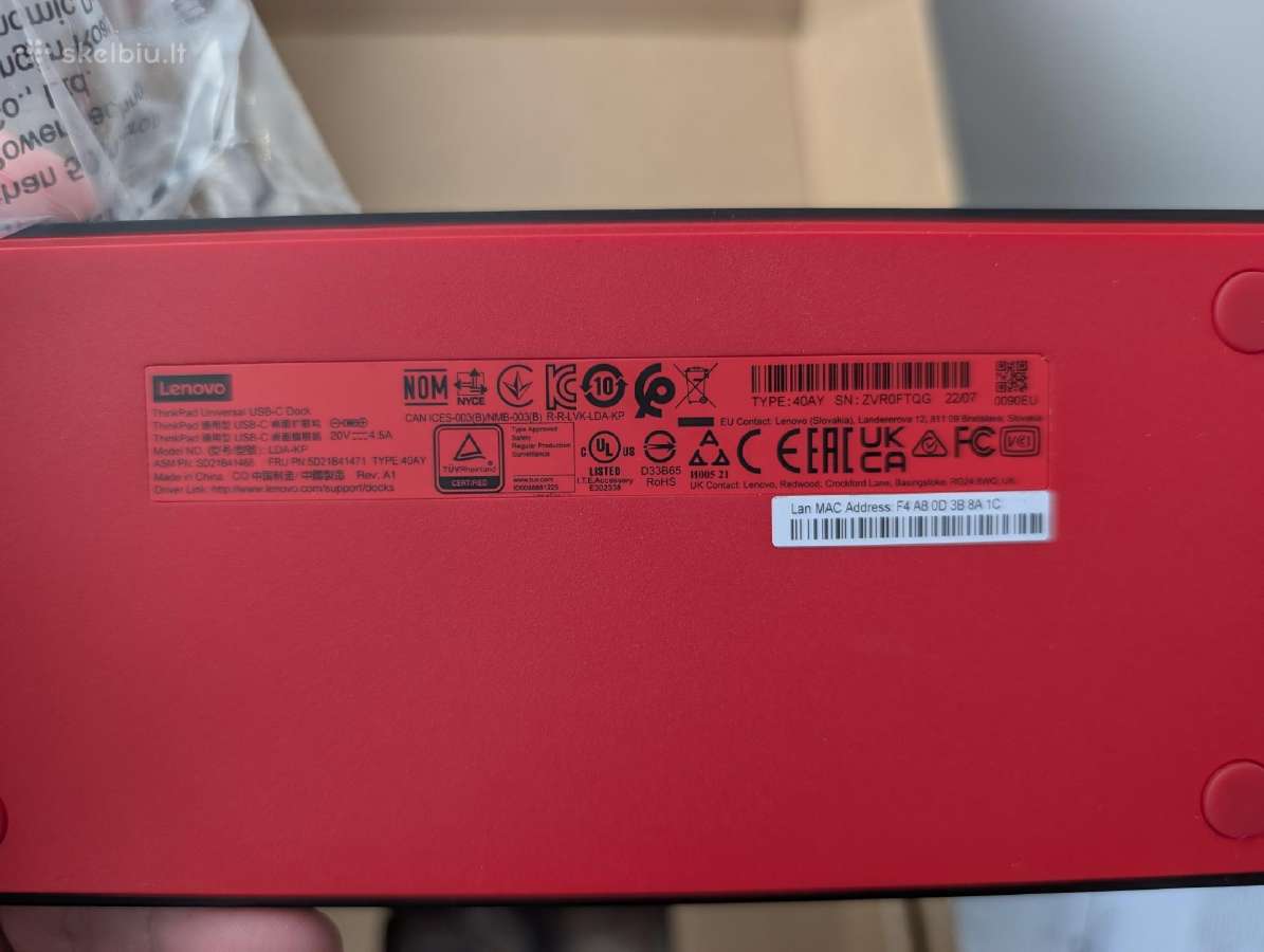 Naujas Lenovo Thinkpad Usb-c docking station'as - nuotraukos Nr. 4