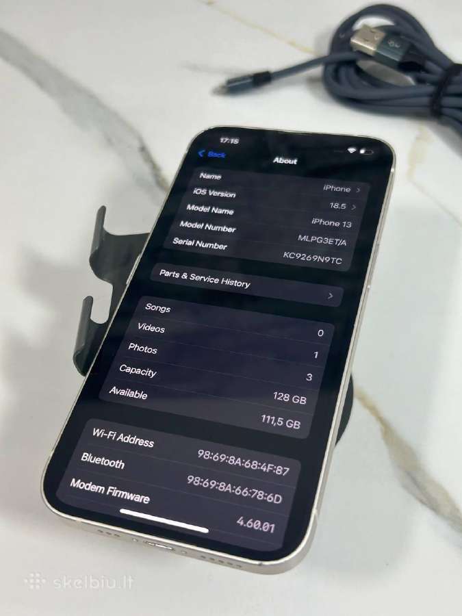 iPhone 13 128gb 74% White - nuotraukos Nr. 10